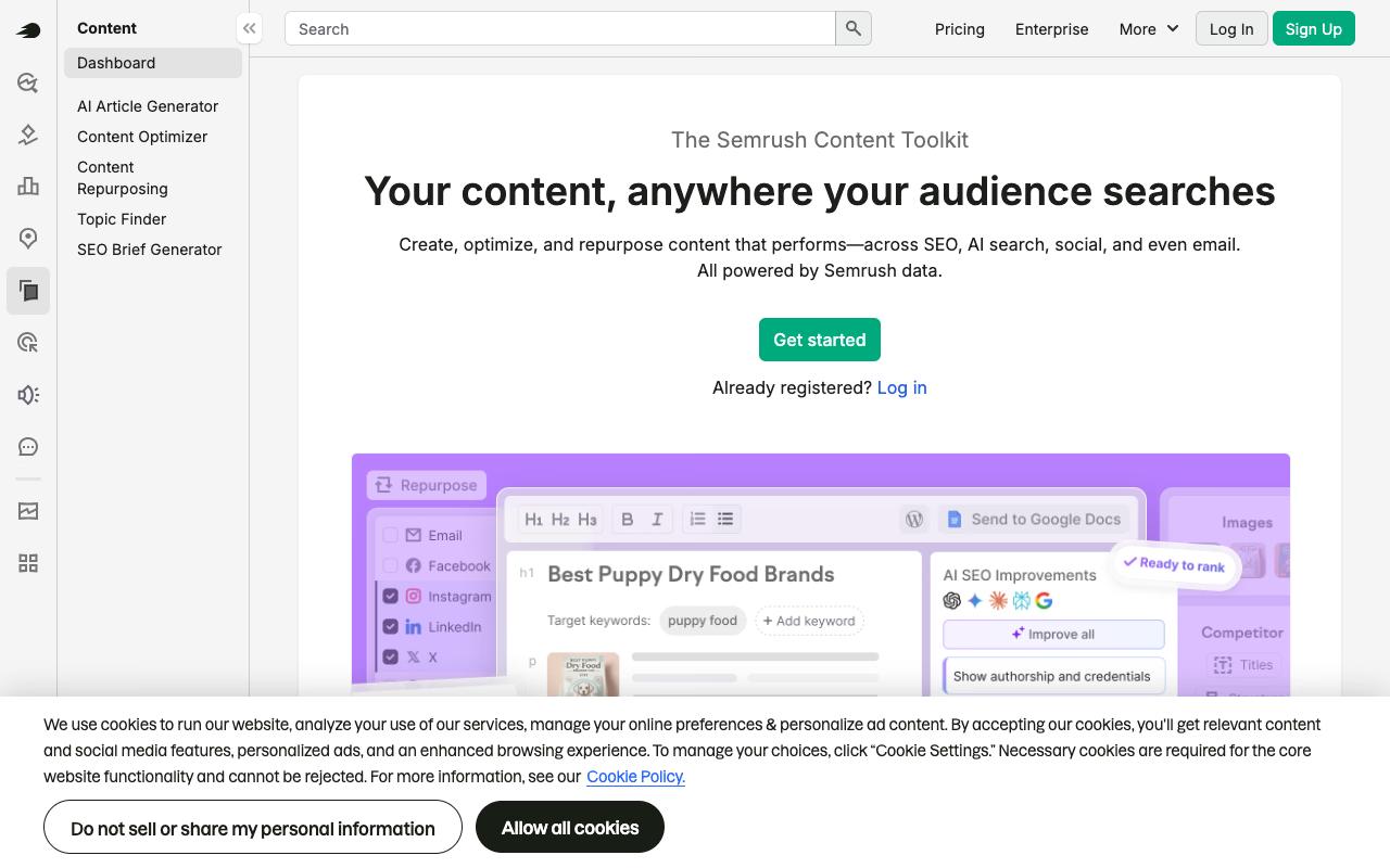 Semrush screenshot