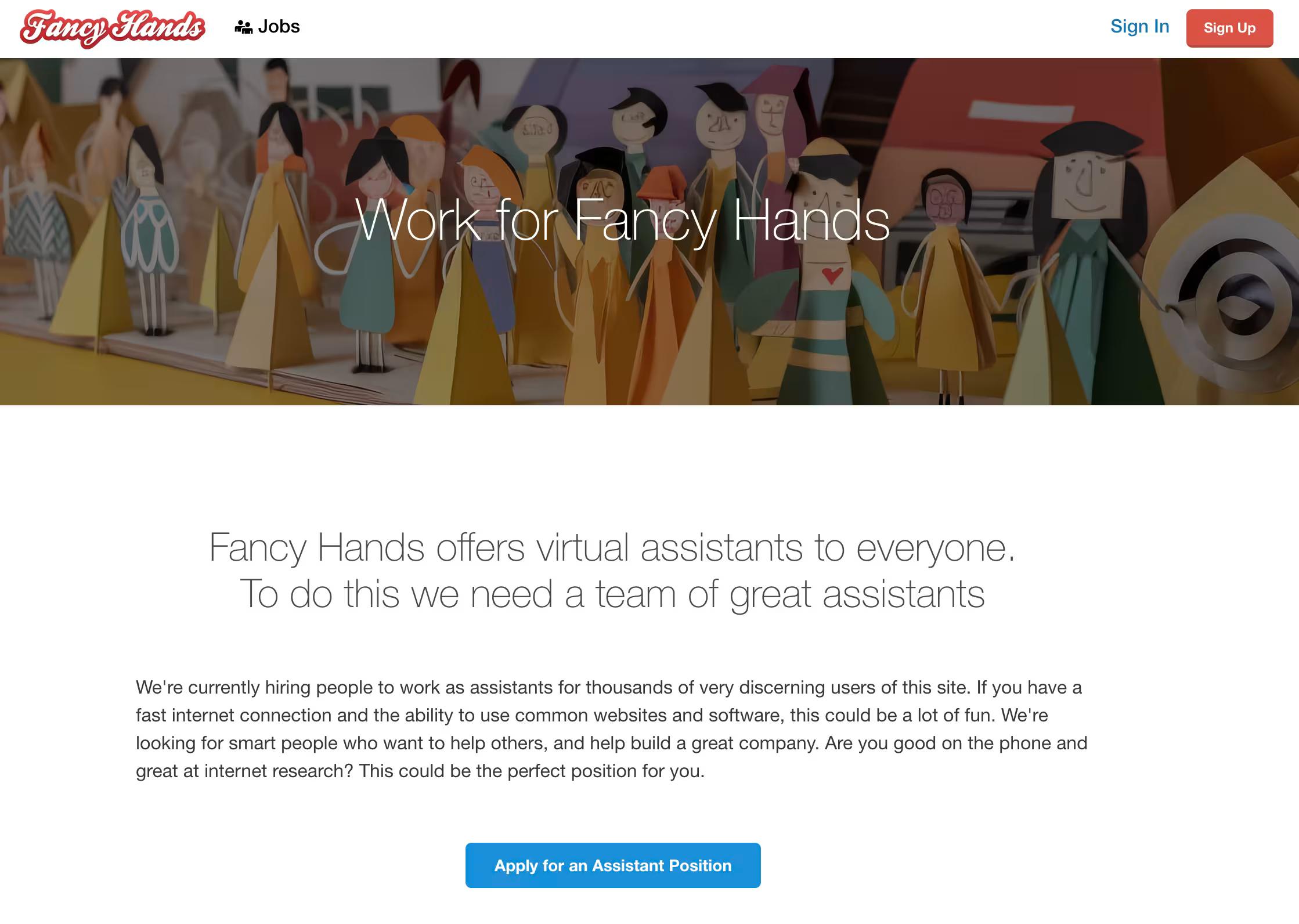 fancy hands homepage