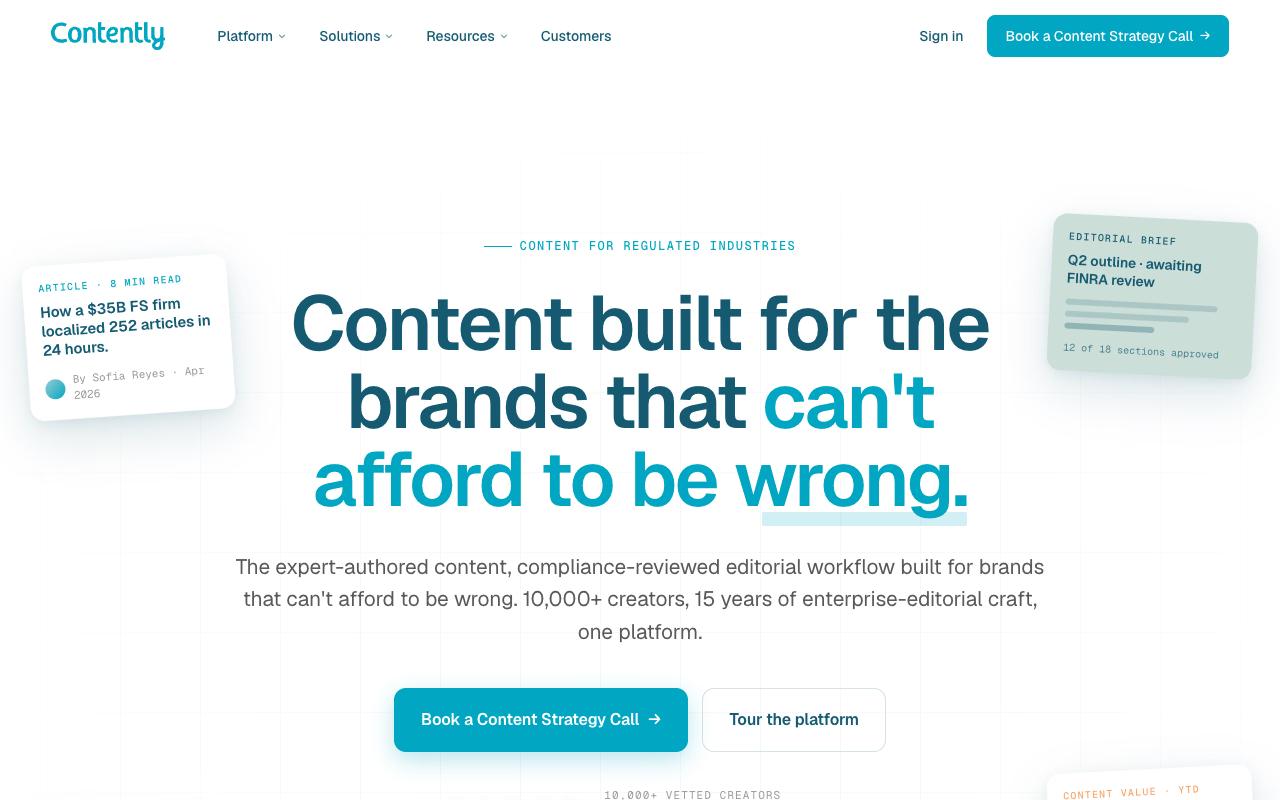 Contently screenshot