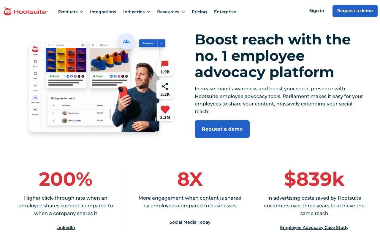 Hootsuite Amplify screenshot