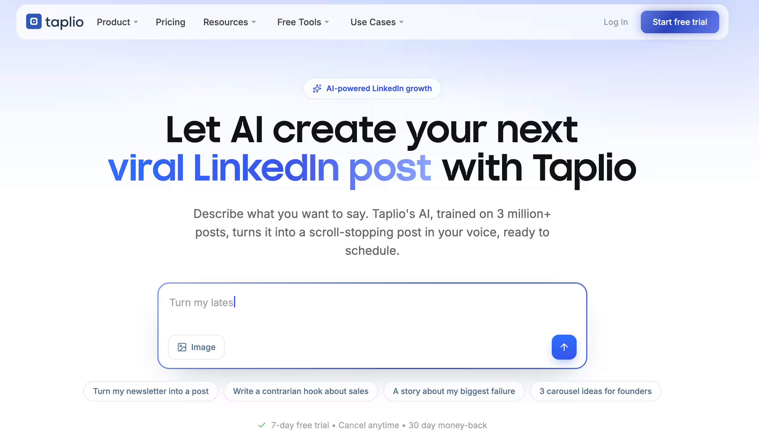 taplio homepage