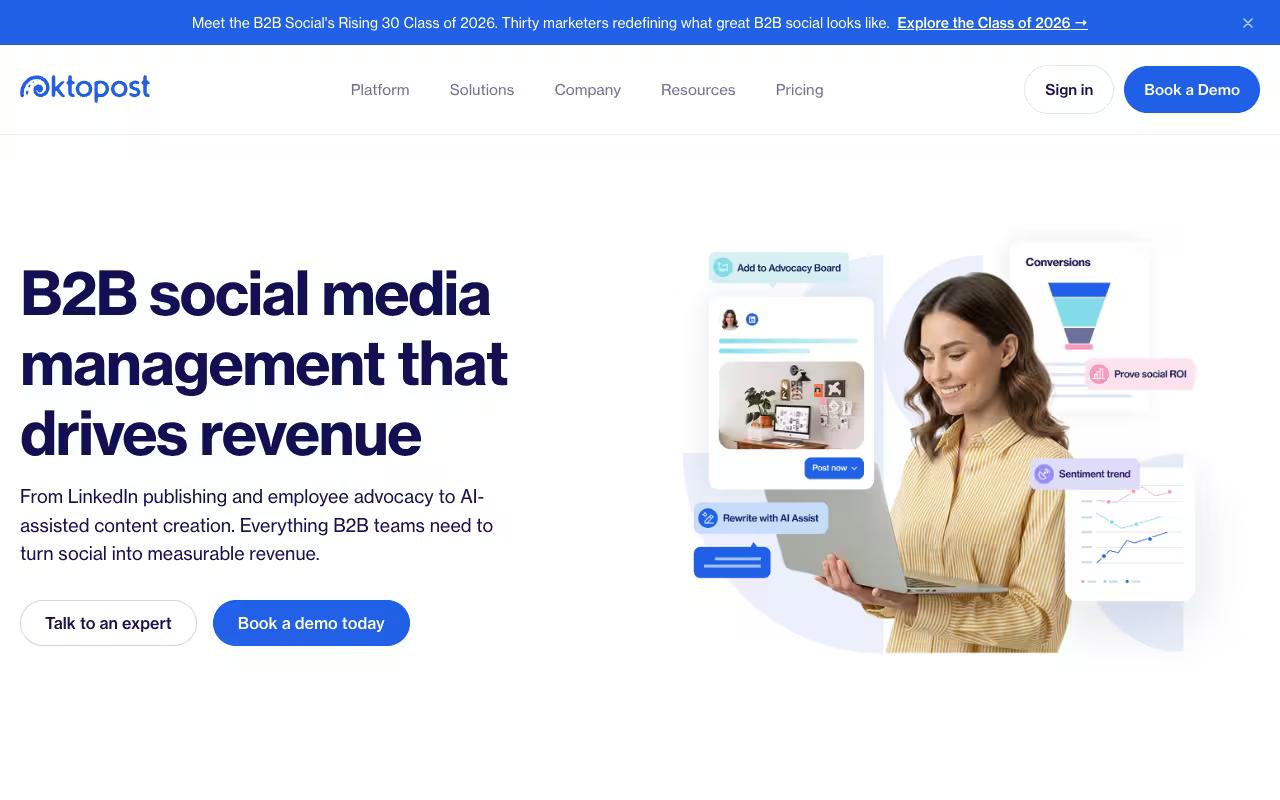 Oktopost Homepage