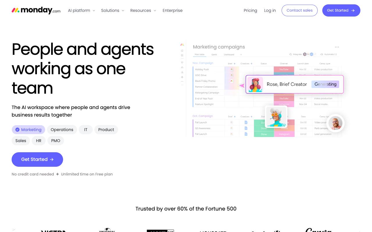monday.com screenshot