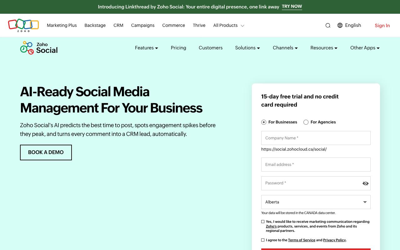 Zoho Social screenshot