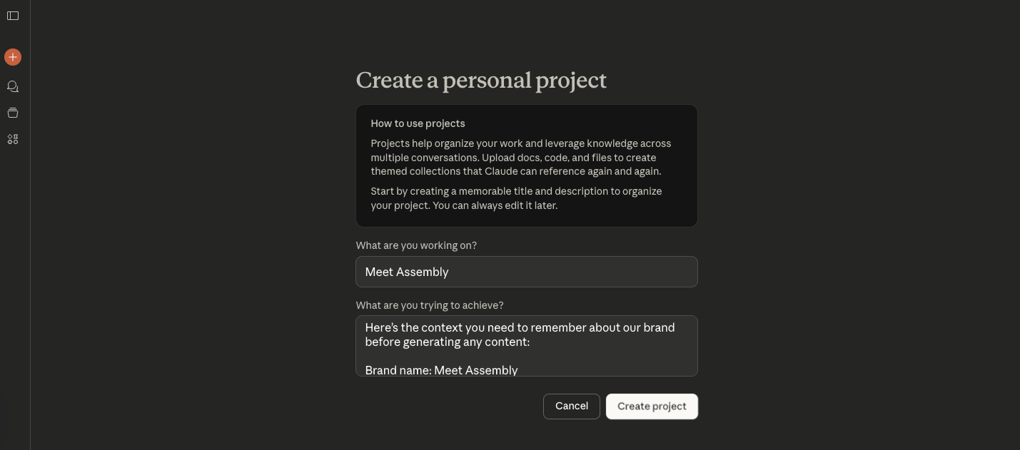A screenshot of a project from ClaudeAI