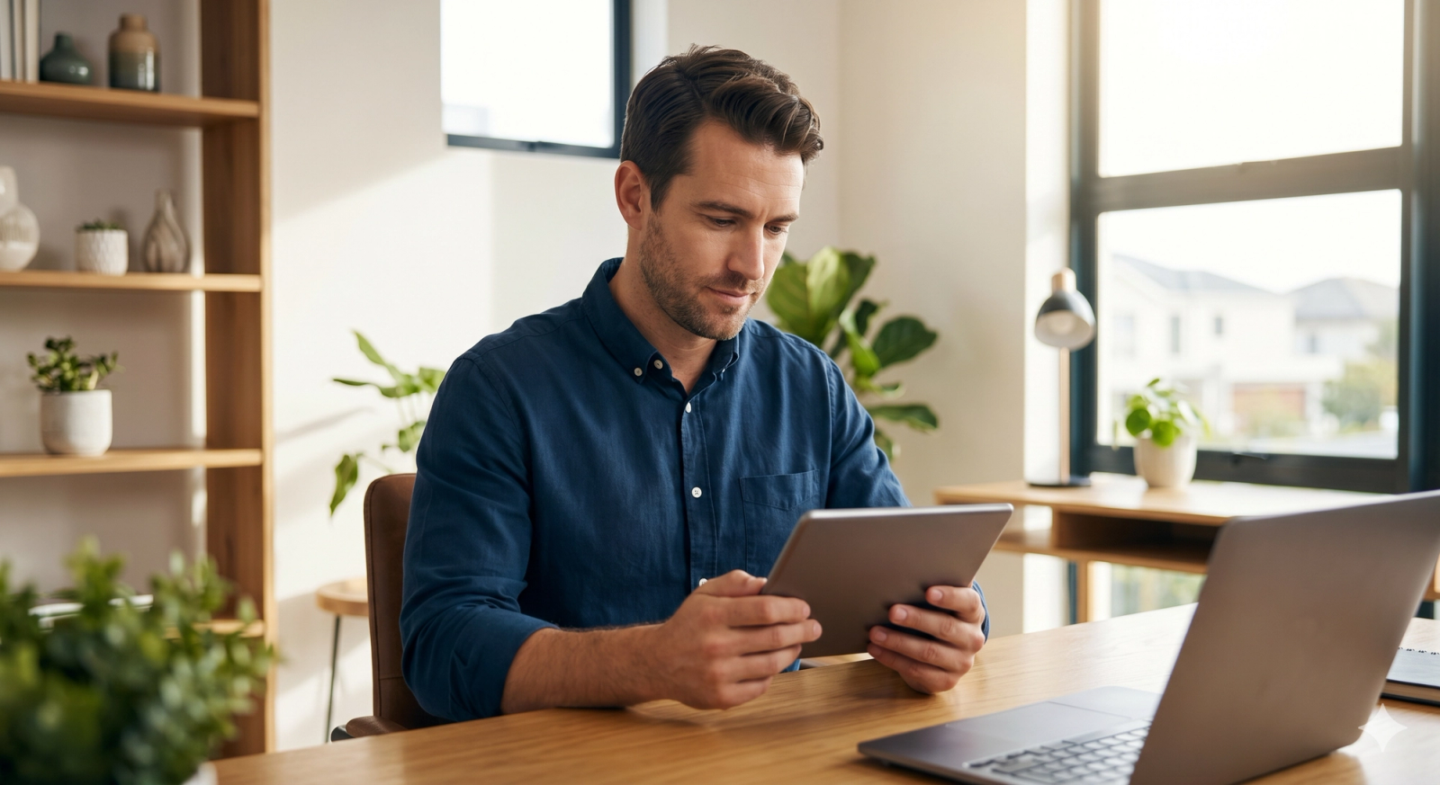 Millennial investor reviewing digital financial planning tools, representing the next generation of HNW wealth management clients"