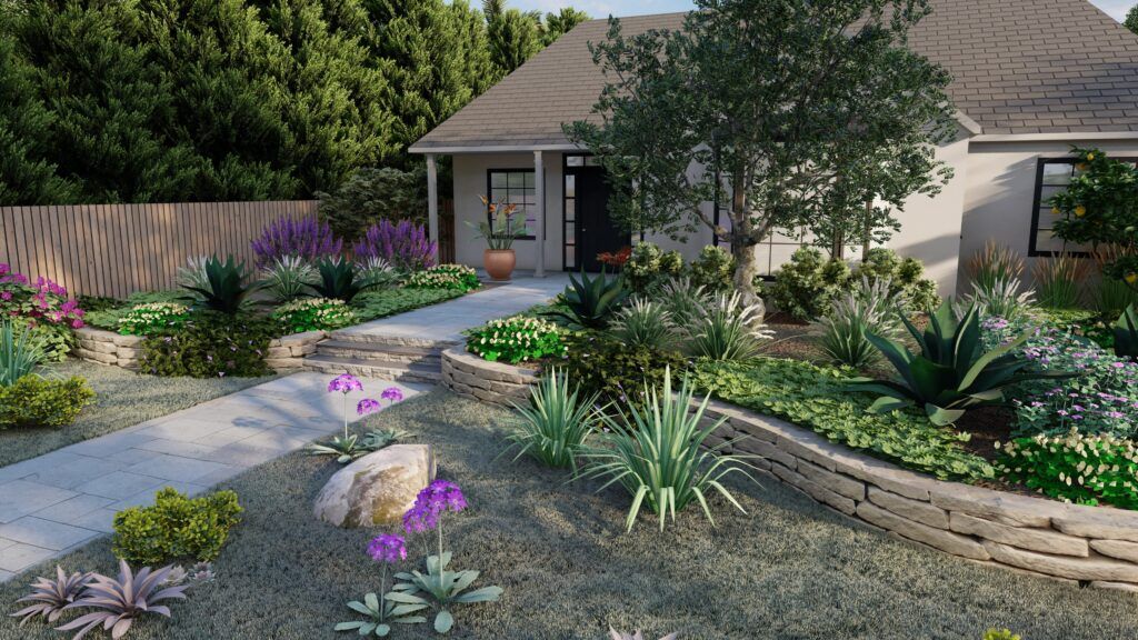cheap landscaping plants, groundcover instead of grass is a landscaping ideas for front yard