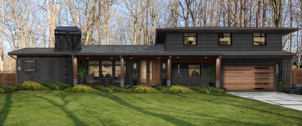 Exterior home designs for a Mod Traditional Onyx Black Home