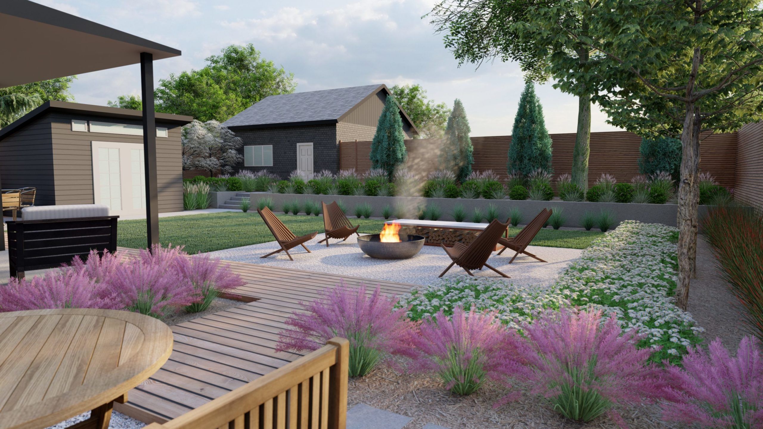 Backyard Design with Fire pIt 