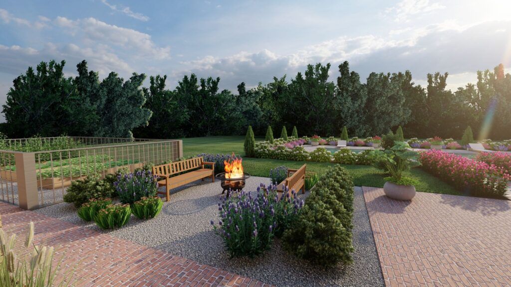 mixed hardscape materials like gravel, brick, turf, and hardscape can help backyard landscaping costs