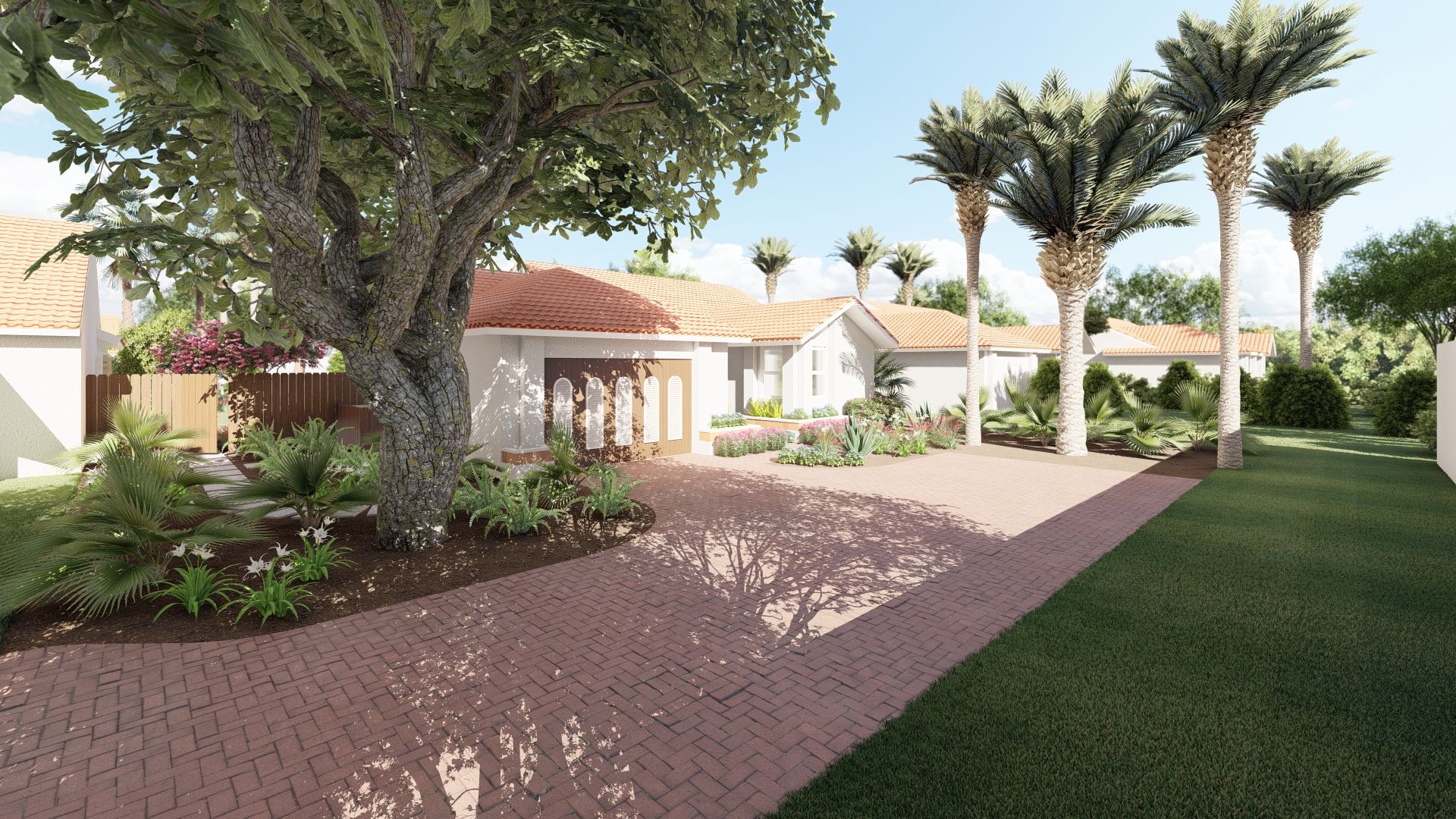 landscape design ideas front yard florida. A small front yard with a florida landscape design of low maintenance plants, sandy soil in this humid climate