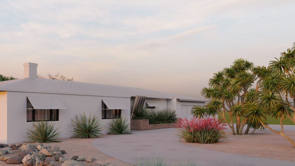 landscaping ideas for front yards, basic front yard landscaping for this southwestern home.