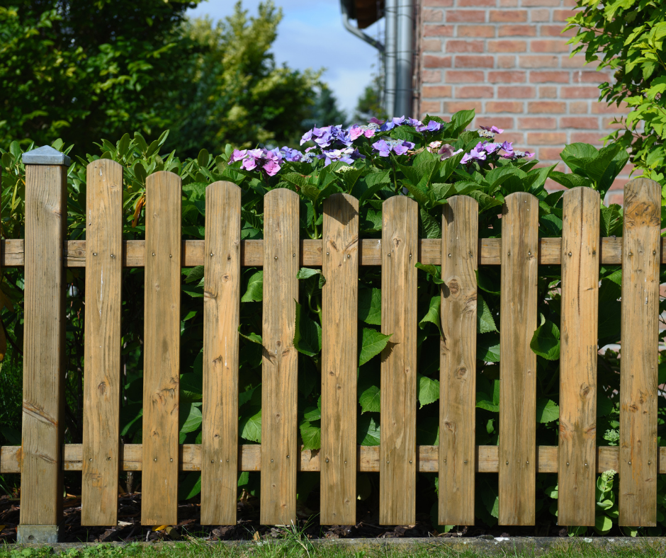 wood picket fence