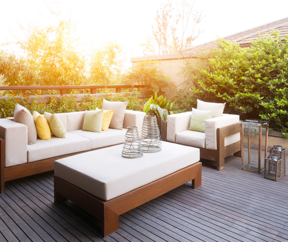Backyard deck with furniture