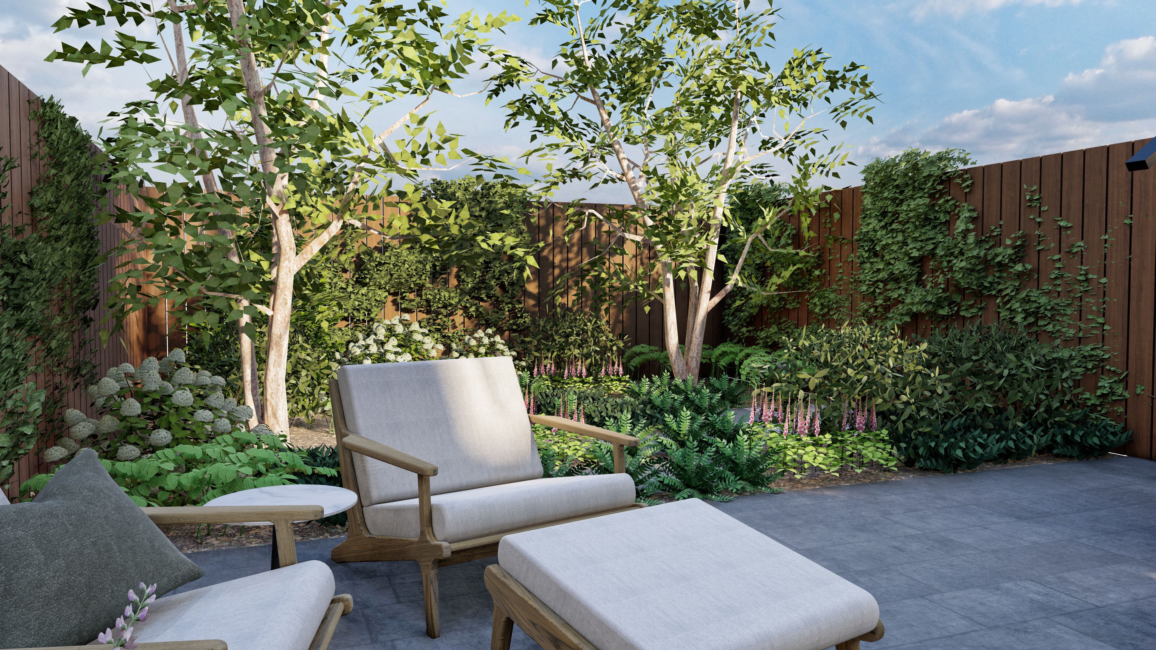 small backyard landscaping ideas in New York City with lots of greenery