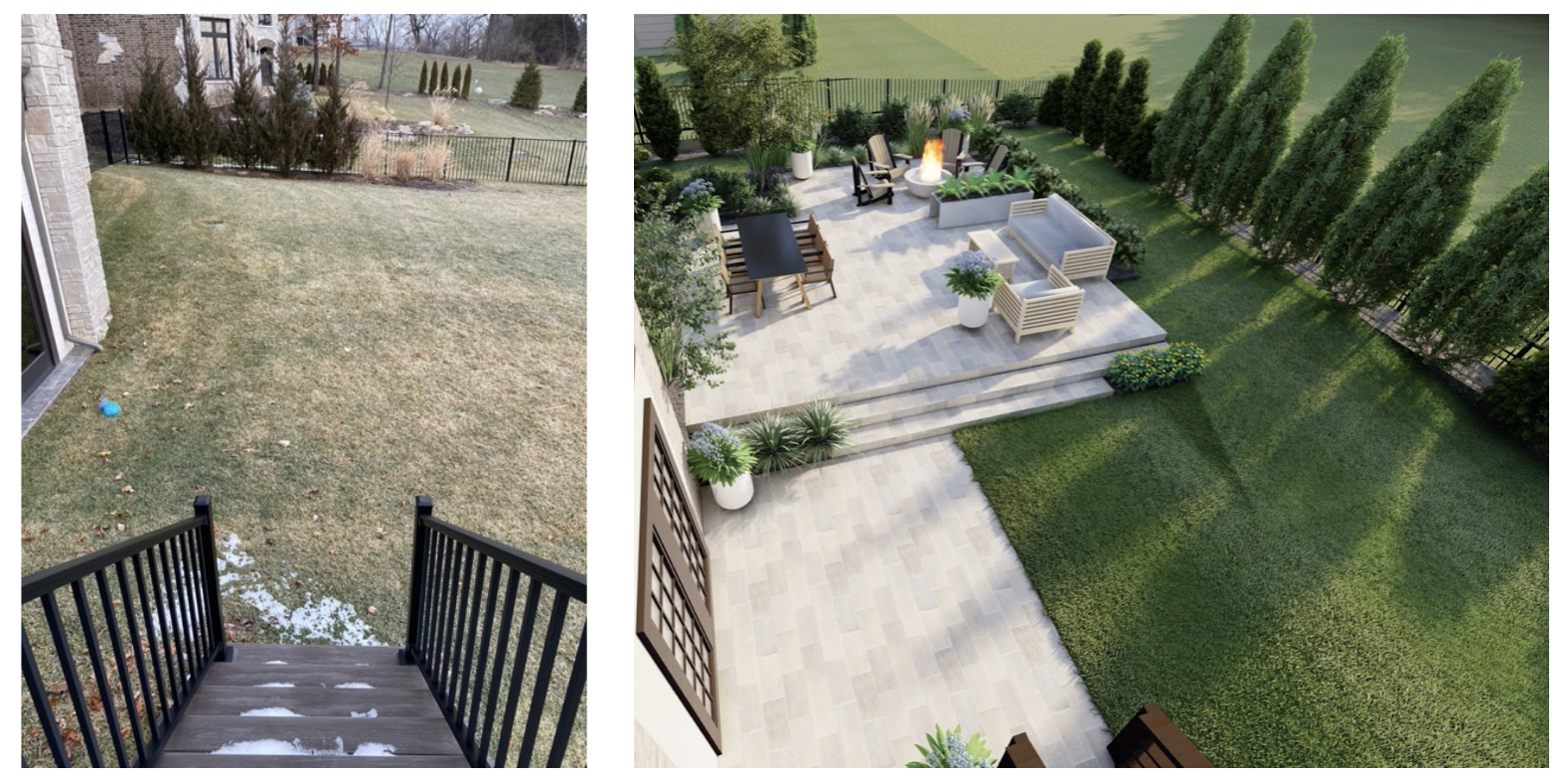 Before and After of a Landscape Design Plan