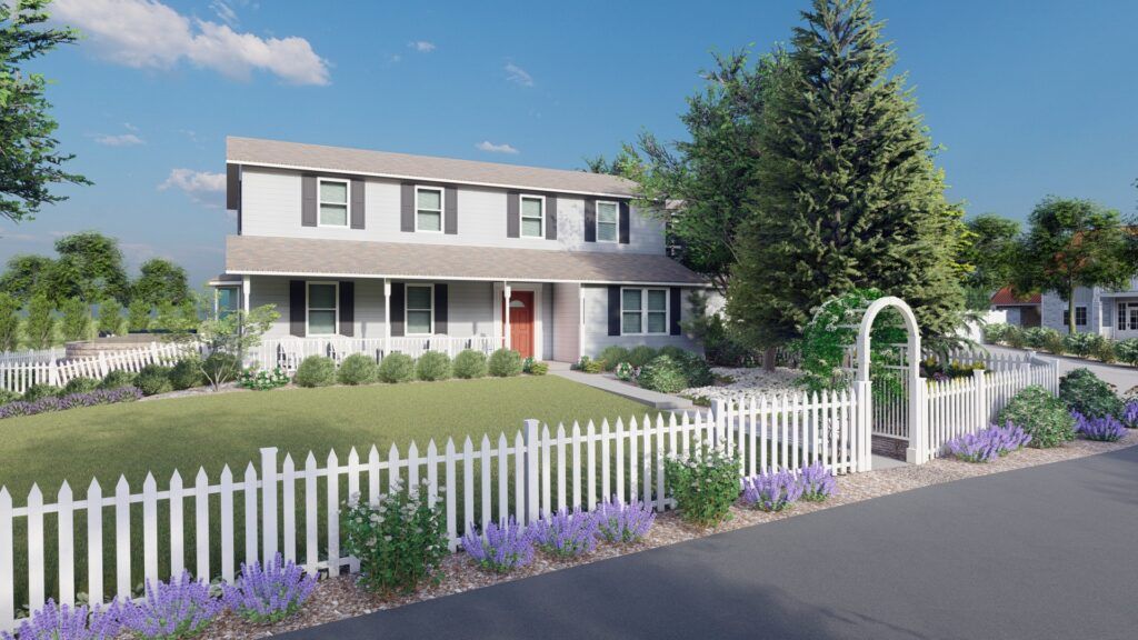 Front yard fence idea, a picket fence around a classic style home