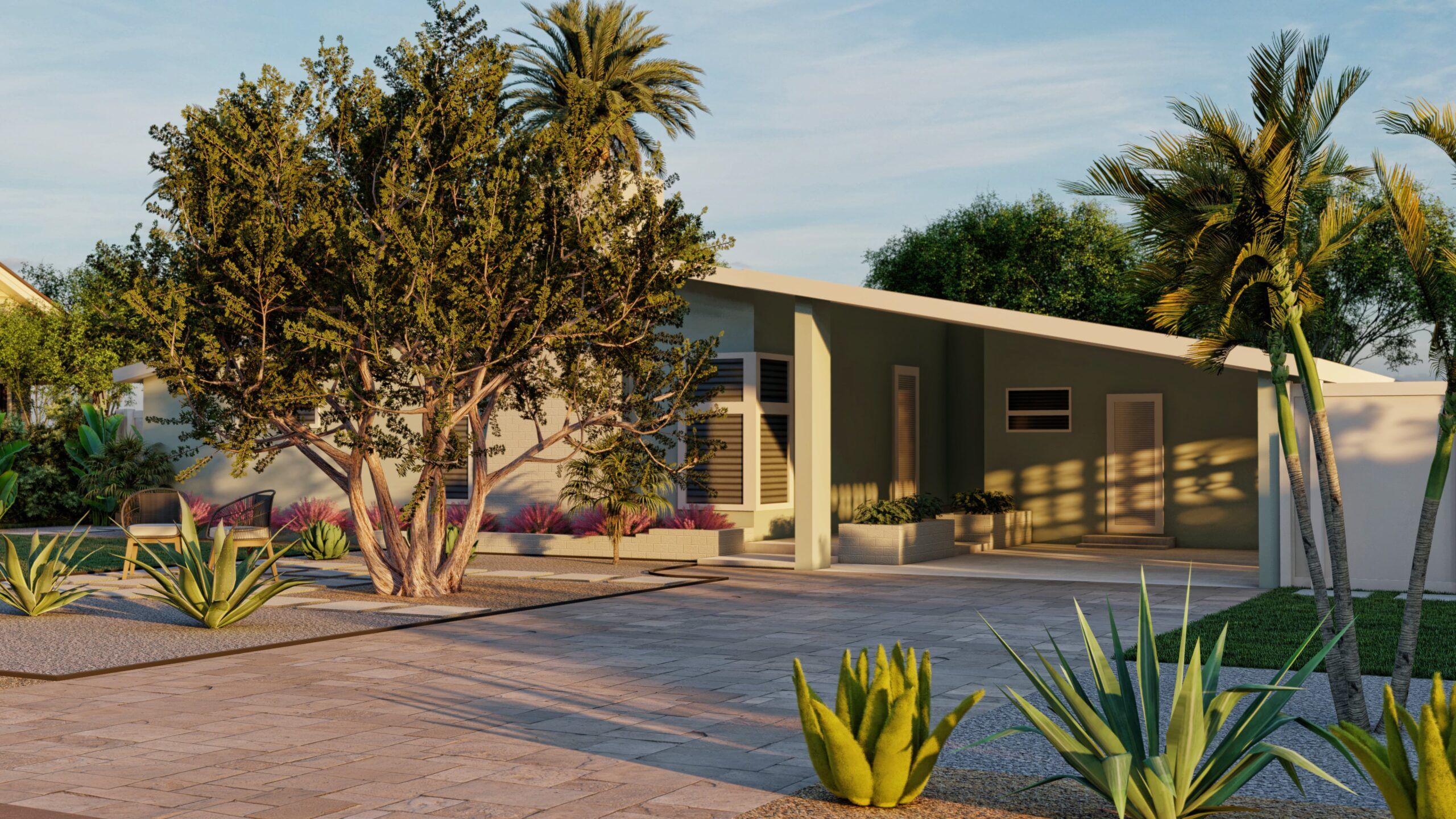 Florida front yard landscape