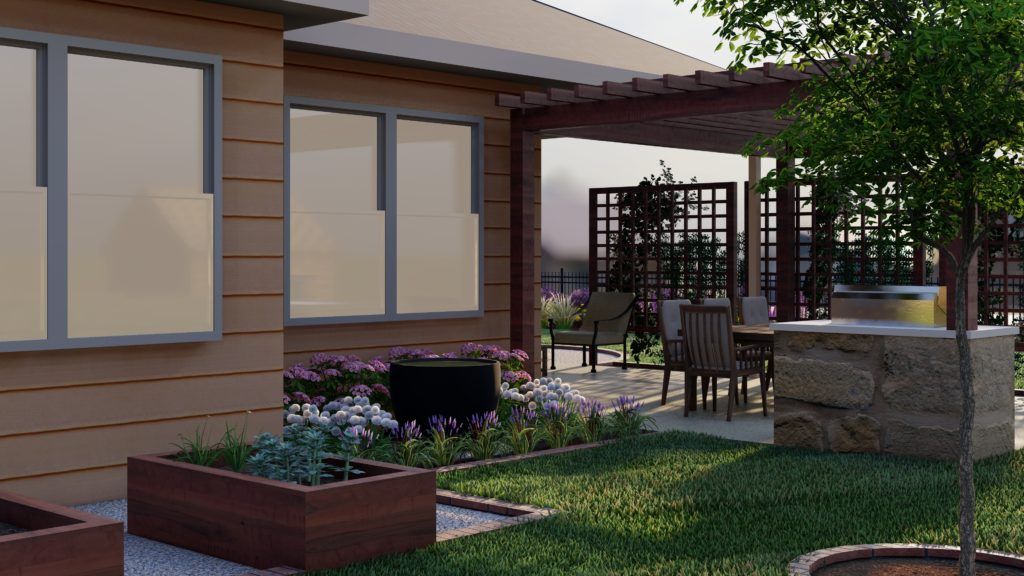Image of a Patio with Privacy Trellis