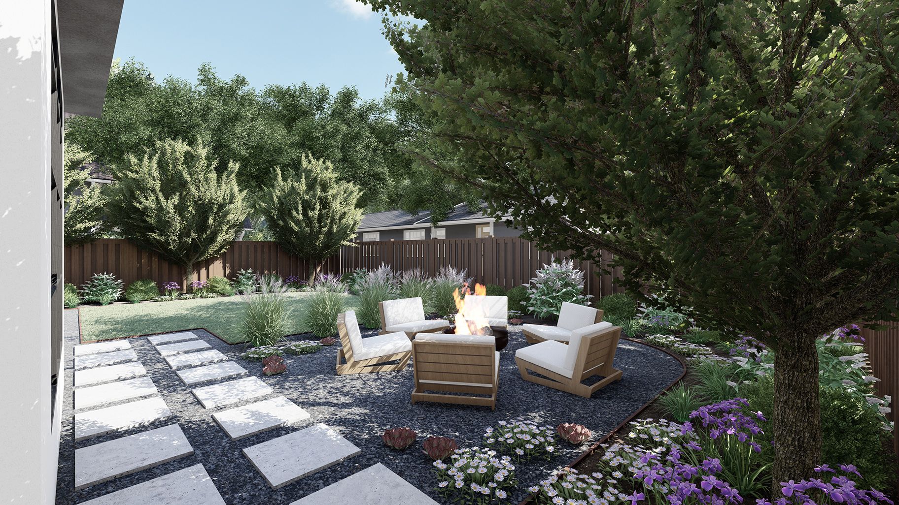 backyard fire pit ideas landscaping | tilly design