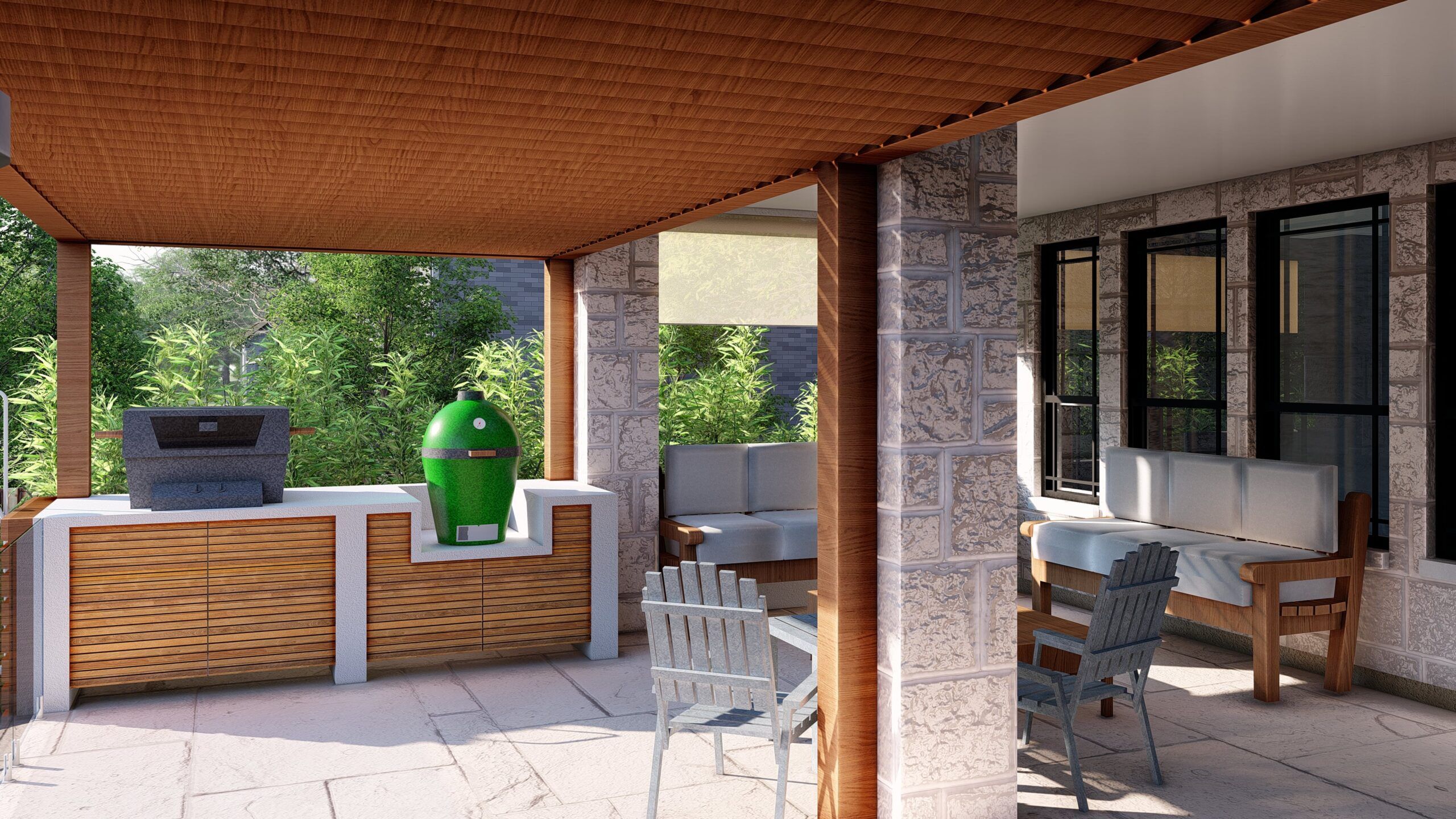 modern outdoor kitchen
