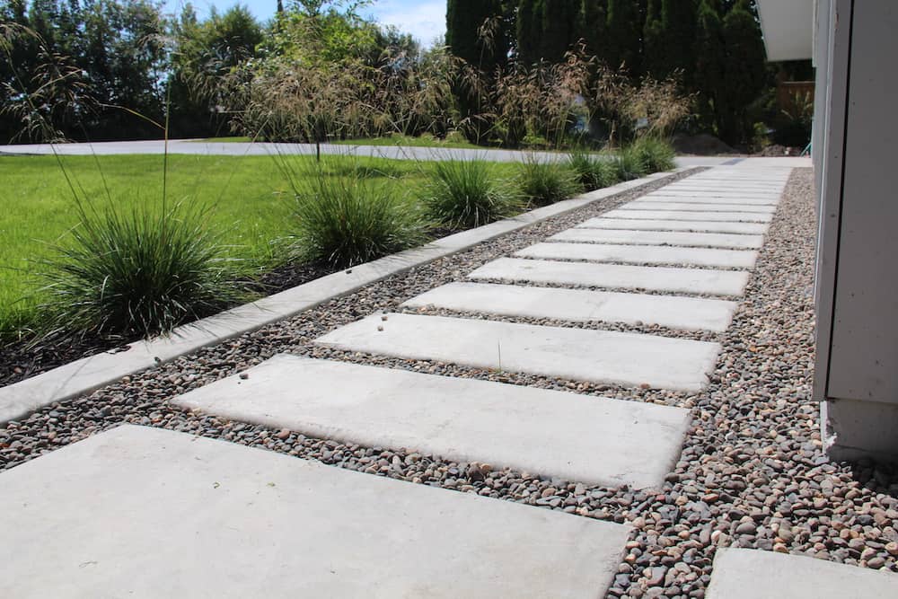 rocks with pavers around them