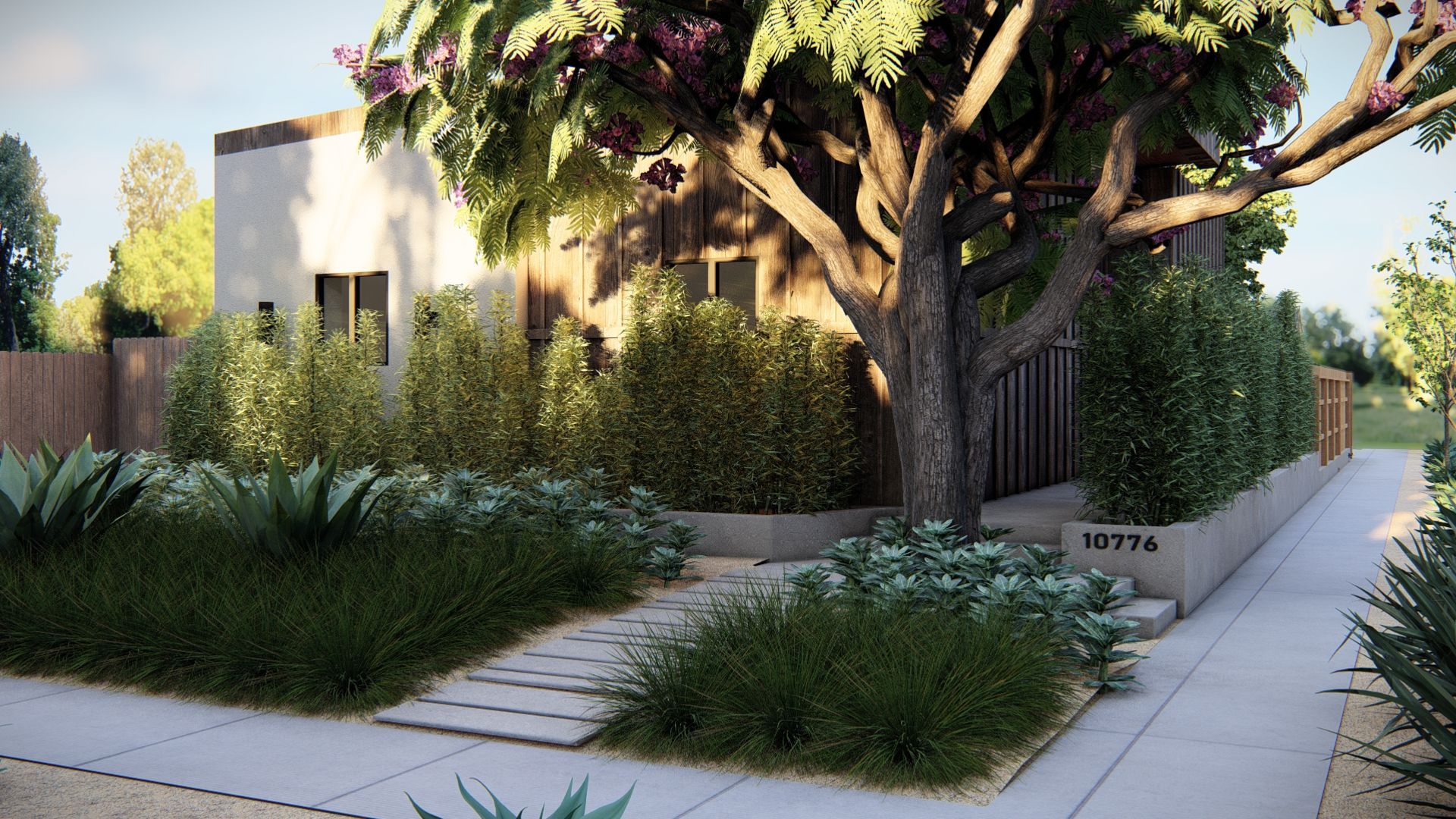 Front walkway in a California Tilly design
