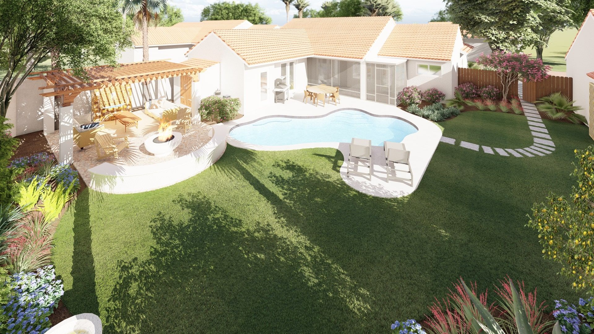 florida deck and patio, a patio on a flat surface