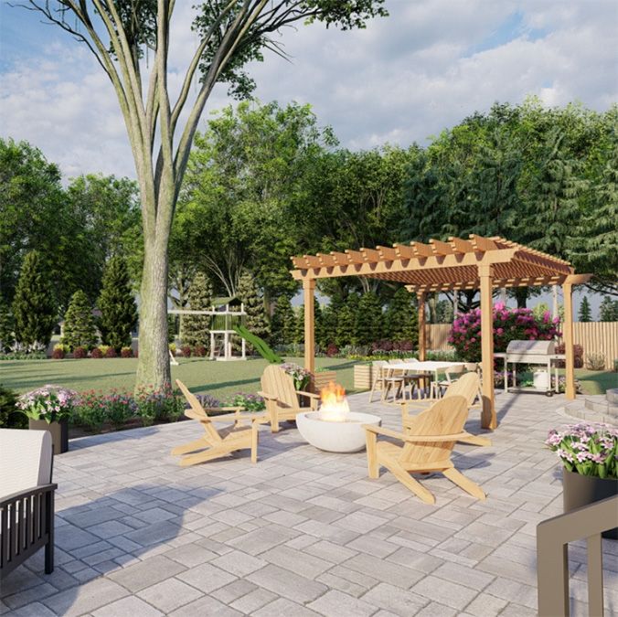 Backyard Patio with a Pergola