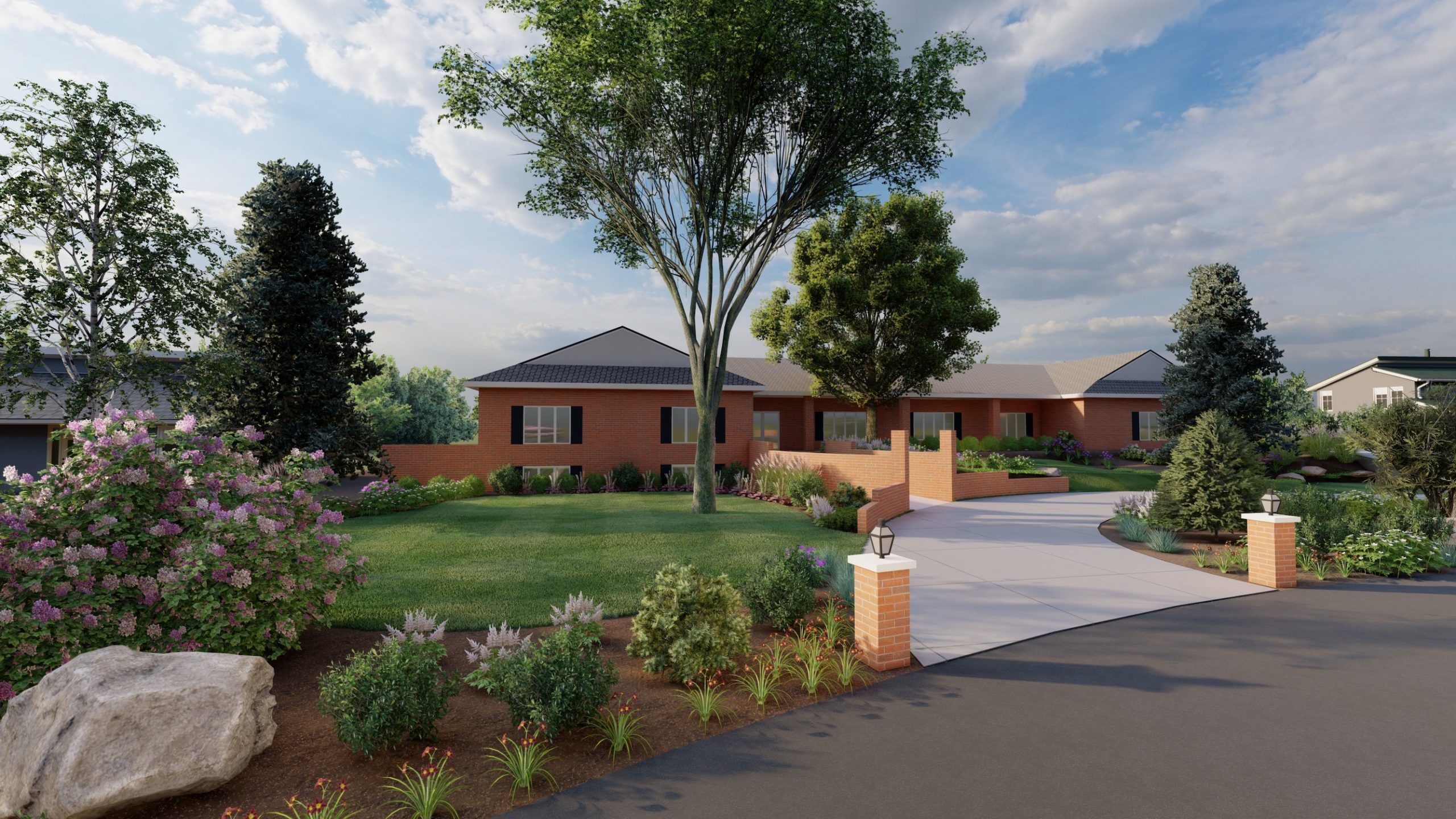 3D Rendering of a landscape design plan in Colorado