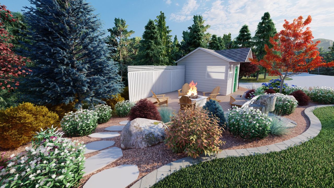 diy landscaping ideas, a beautiful flowering spring tree in a front yard