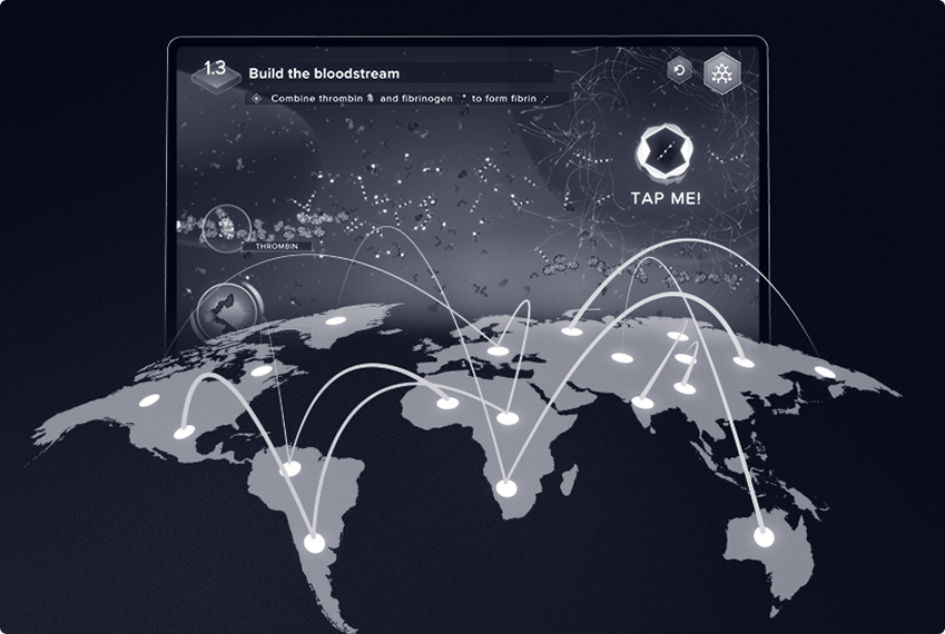 Global game-based learning platform for HCP engagement and sales enablement
