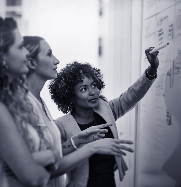 3 women reviewing hcp marketing strategy.