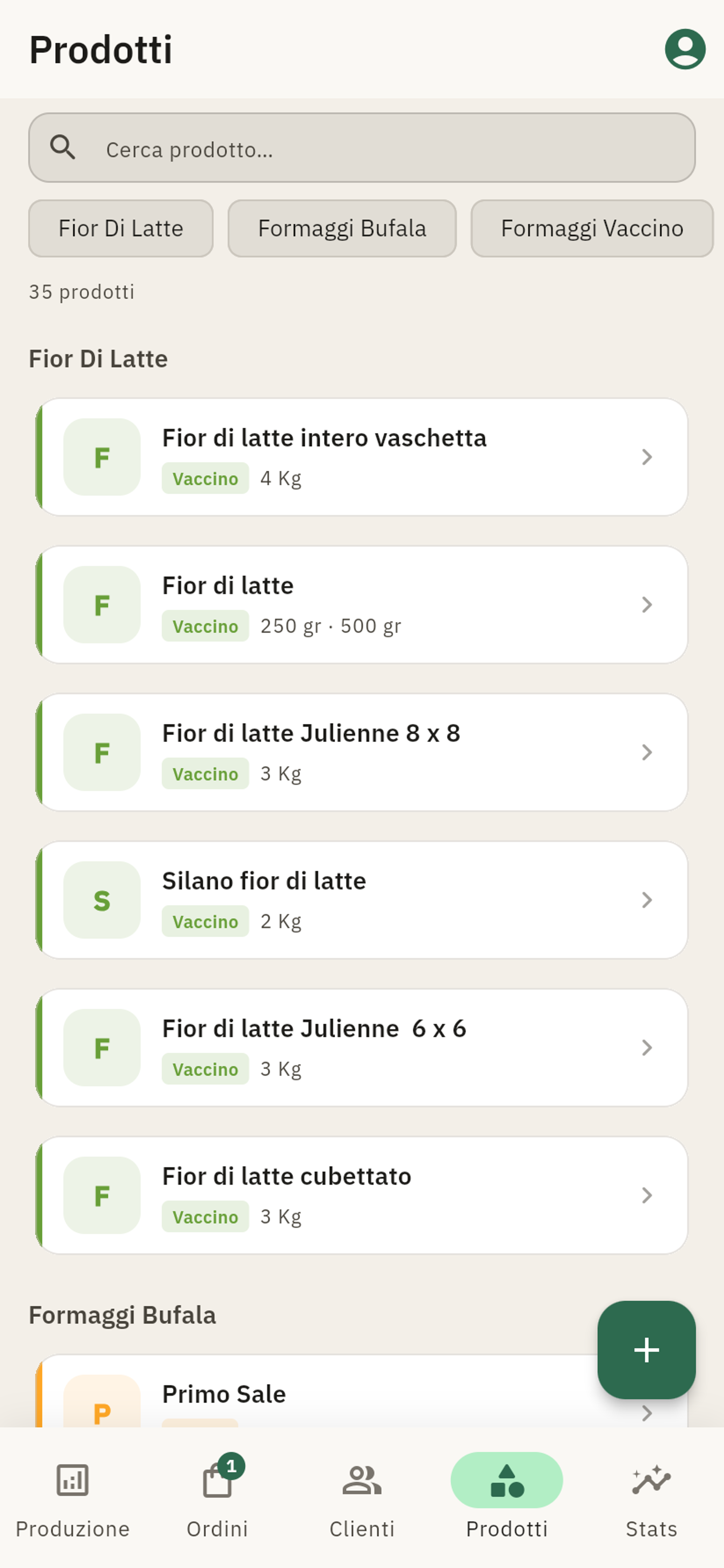 FilieraPro — catalogo prodotti su mobile
