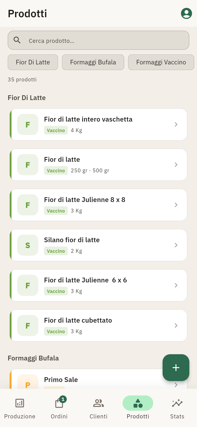 FilieraPro — catalogo prodotti su mobile