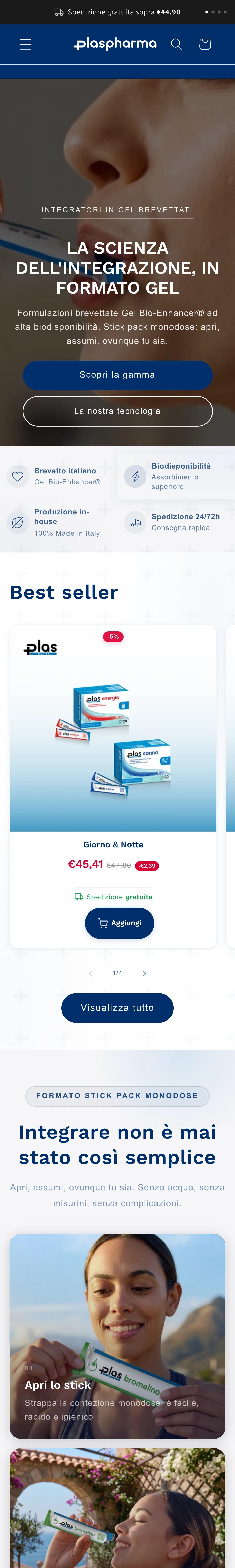 Home di Plaspharma su smartphone