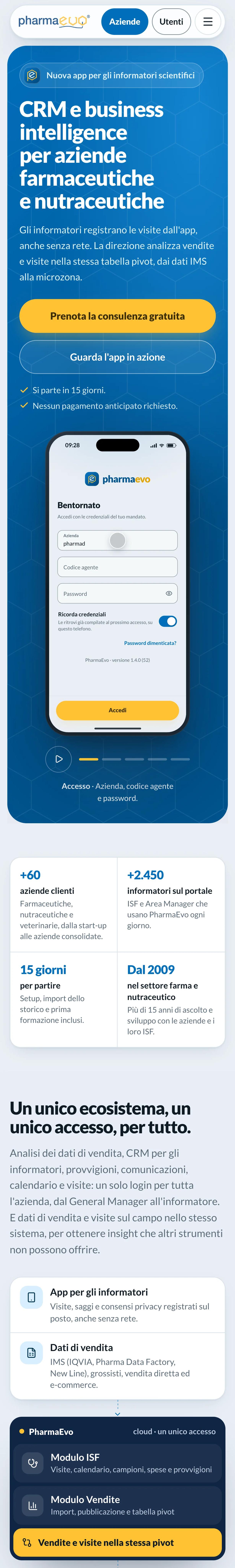Home di PharmaEvo su smartphone