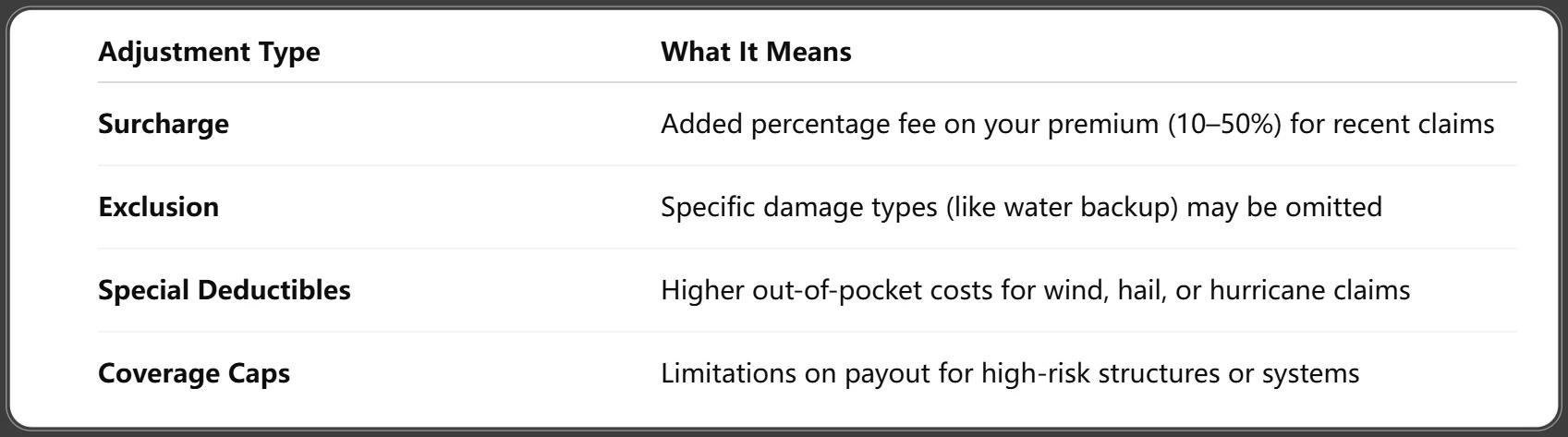 Common Post-Claim Adjustments