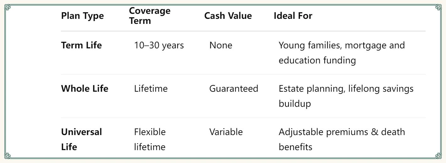 Illinois Life Insurance Policy Options: Term vs. Whole vs. Universal Life