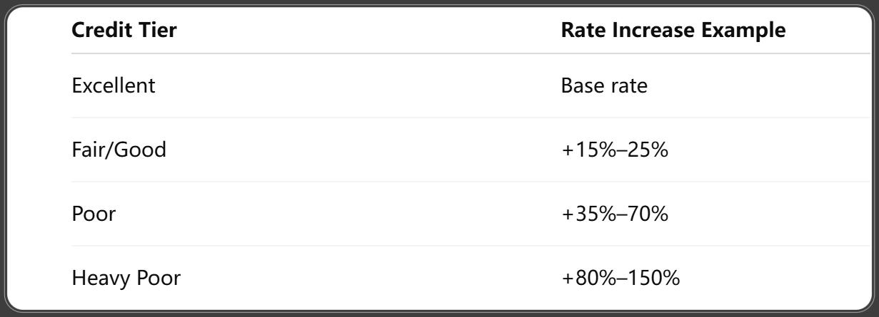 How Much Does Bad Credit Raise Insurance Rates
