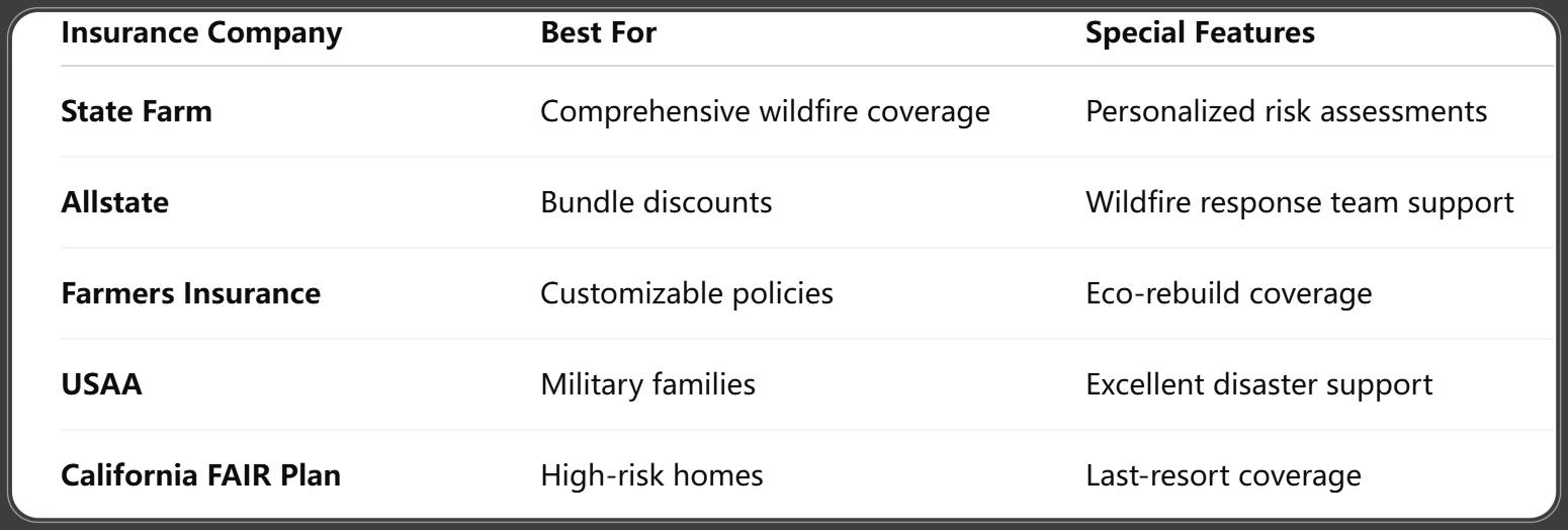 Top Home Insurance Providers for Wildfire Areas in 2025