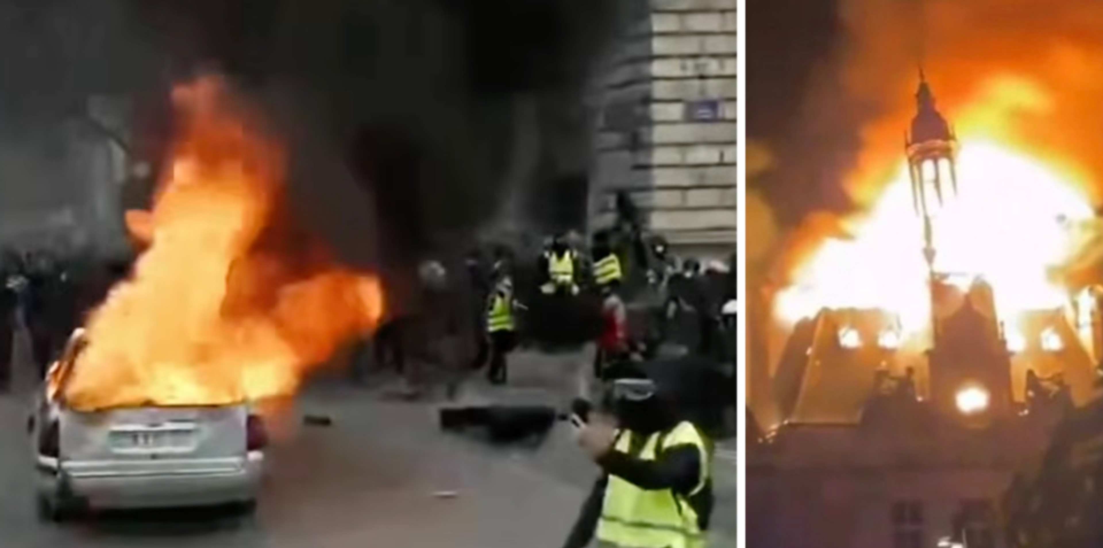 Destruction during riots in France, arson of Limoges City Hall