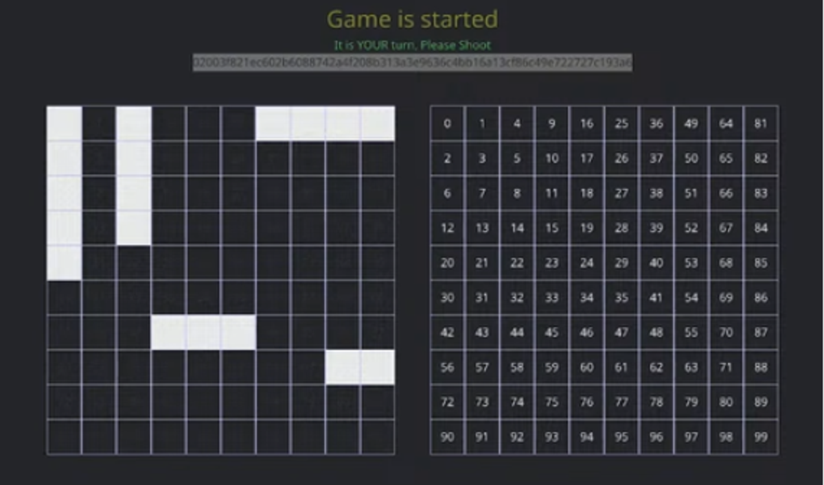 Sea battle game board from Mediocre Hacker