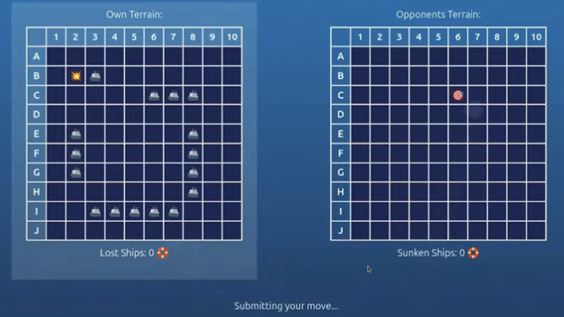 Sea battle game board from Eddex, Motrot, & TheJan