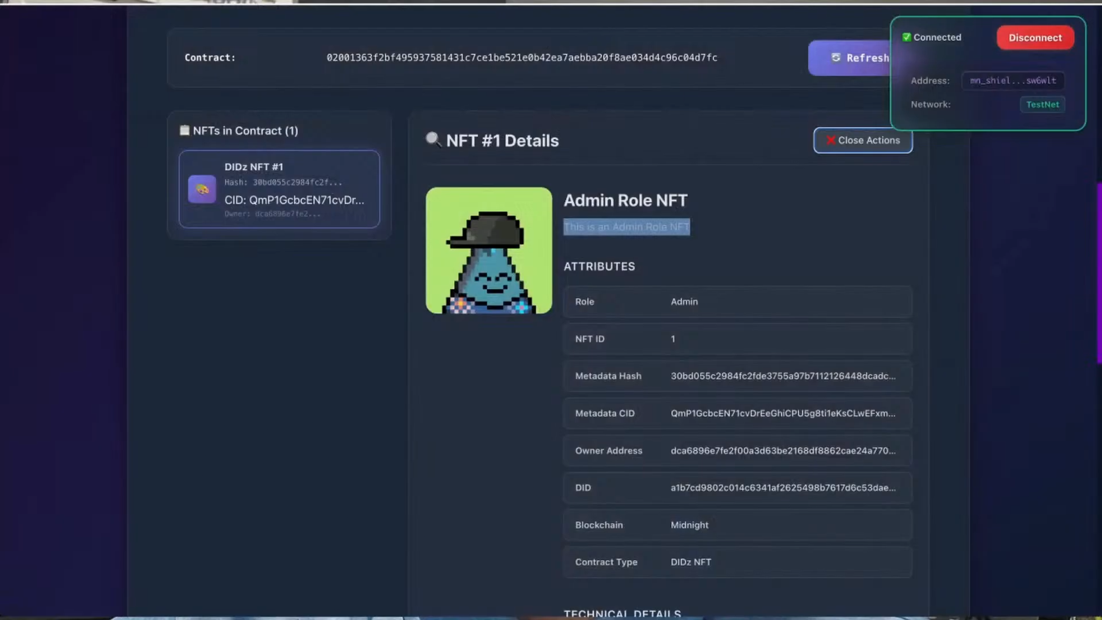 MidnightForge demonstrates decentralized identity NFT