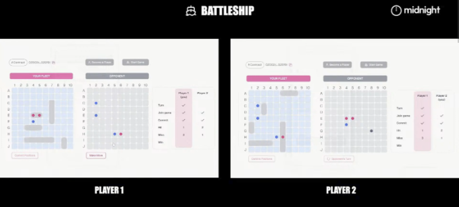 Sea battle game board from Edda Labs