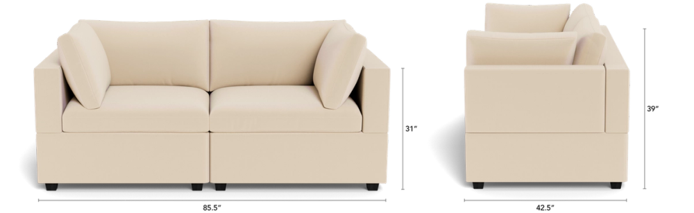 Kova Box Cushion Sofa 86"
