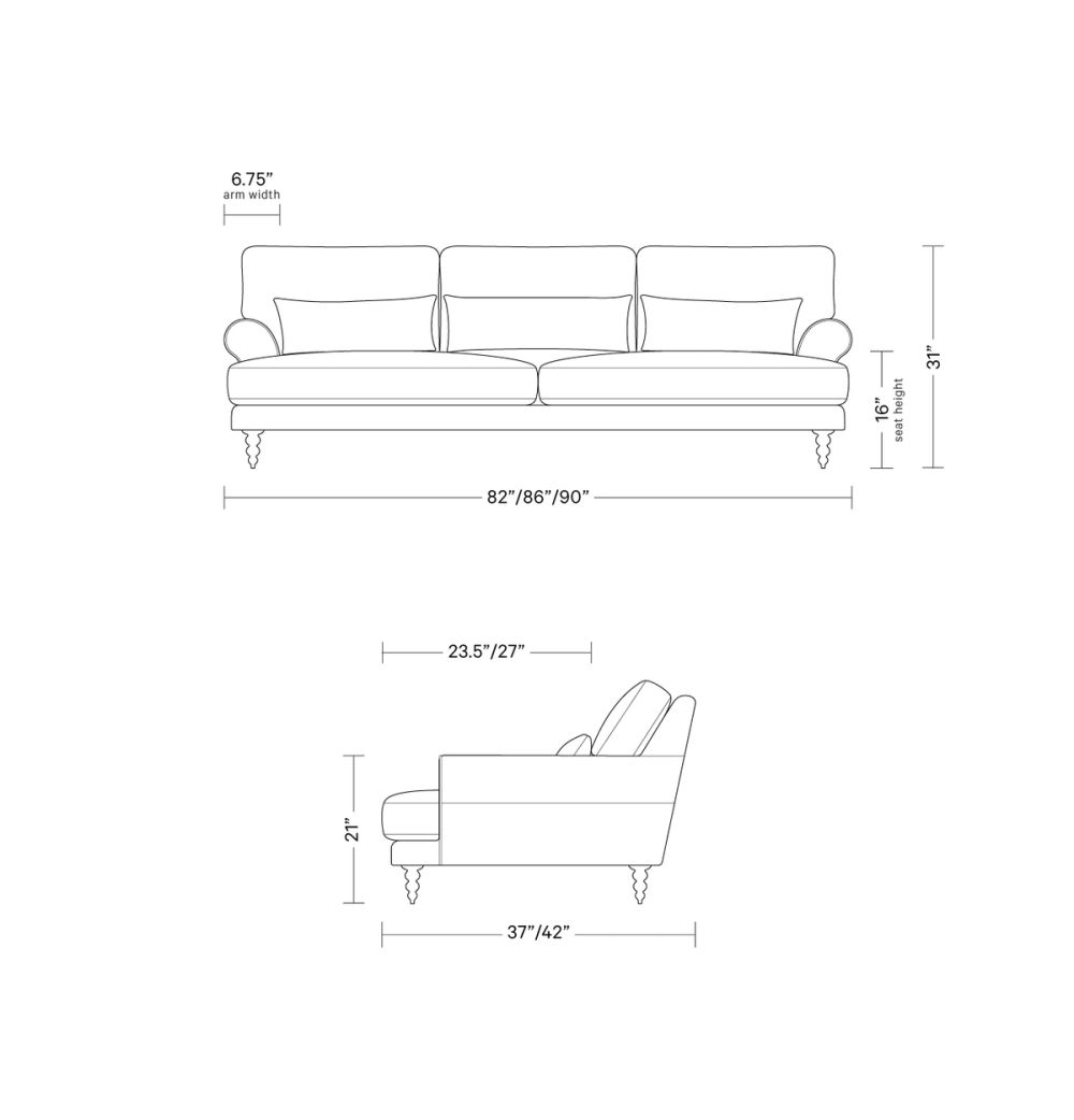 Maxwell Sofa in Performance Plush Velvet
