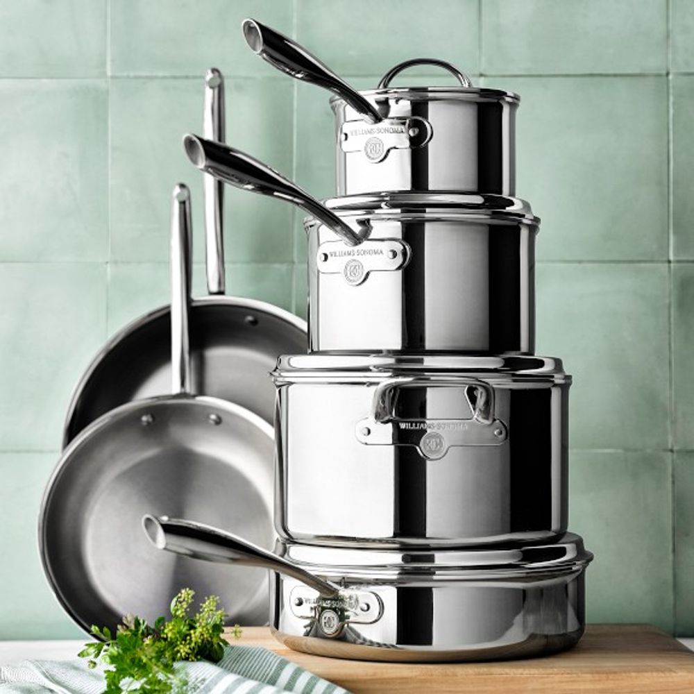 Signature Thermo-Clad Stainless-Steel 10-Piece Cookware Set