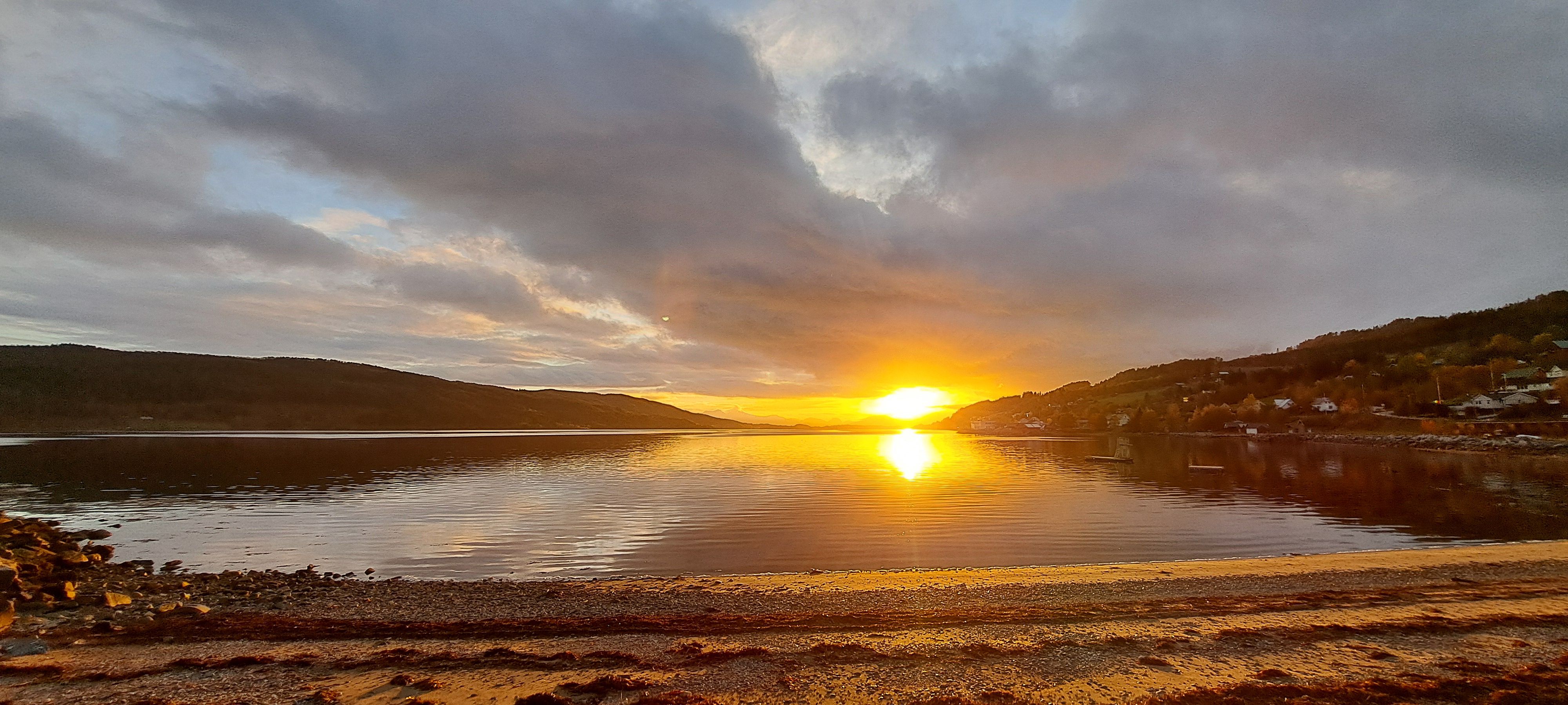 A sunset view from the beach